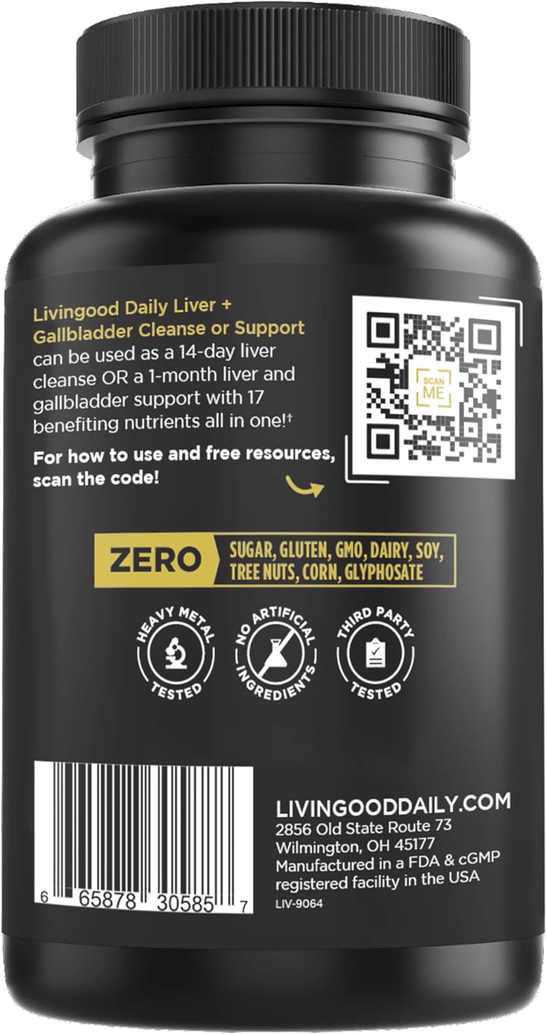 Liver & Gallbladder Cleanse Capsules with Ox Bile Powder - Supports Digestion & Liver Function - Non-GMO, Gluten-Free