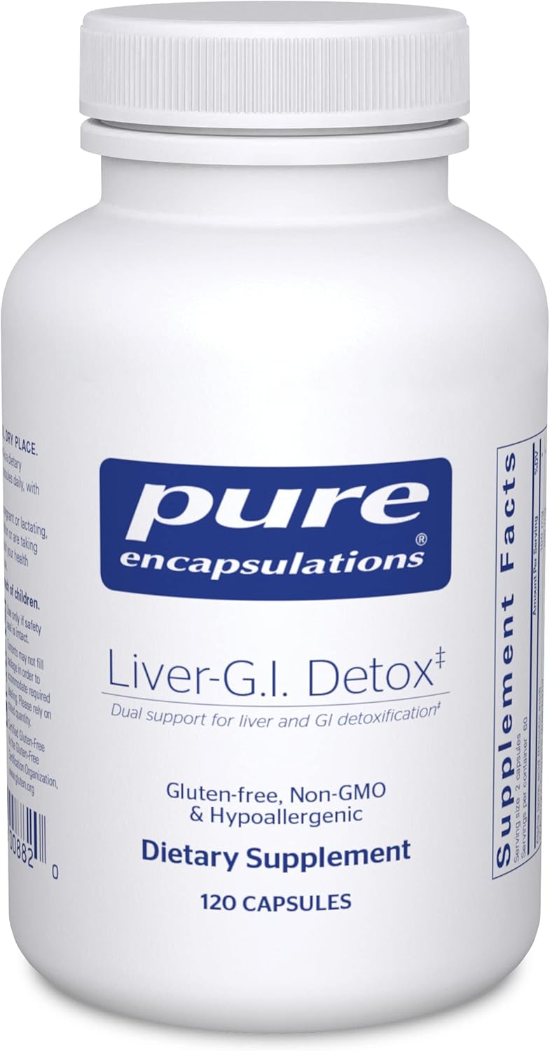 Liver-G.I. Detox Supplement with Alpha Lipoic Acid & Curcumin Extract - Gluten Free - 120 Capsules