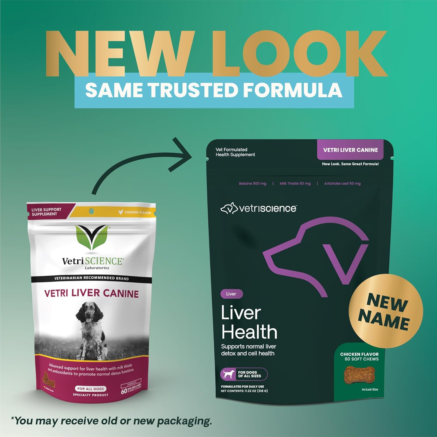 Liver Health Chews for Dogs - Vetri Liver Detox Supplement with Milk Thistle, Turmeric, and Artichoke Leaf - Chicken Flavor, 60 Count