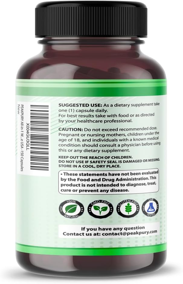 Liver Health & Digestion Support Supplement with Wormwood, Black Walnut, Cloves, Ginger - 150 Capsules - Made in USA