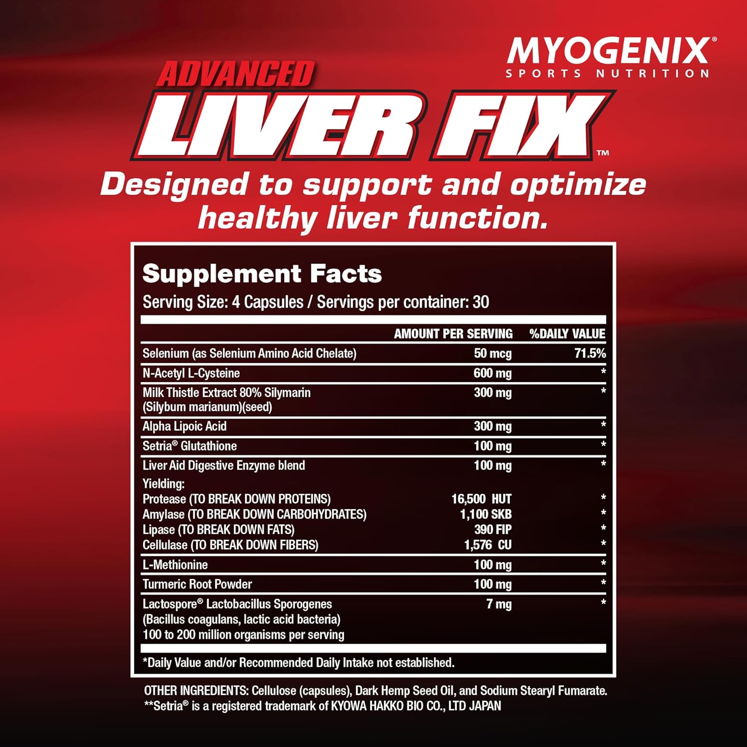 Liver Health Formula - Myogenix Advanced Liver Support Capsules, 120 Easy-to-Swallow Daily Supplement Capsules