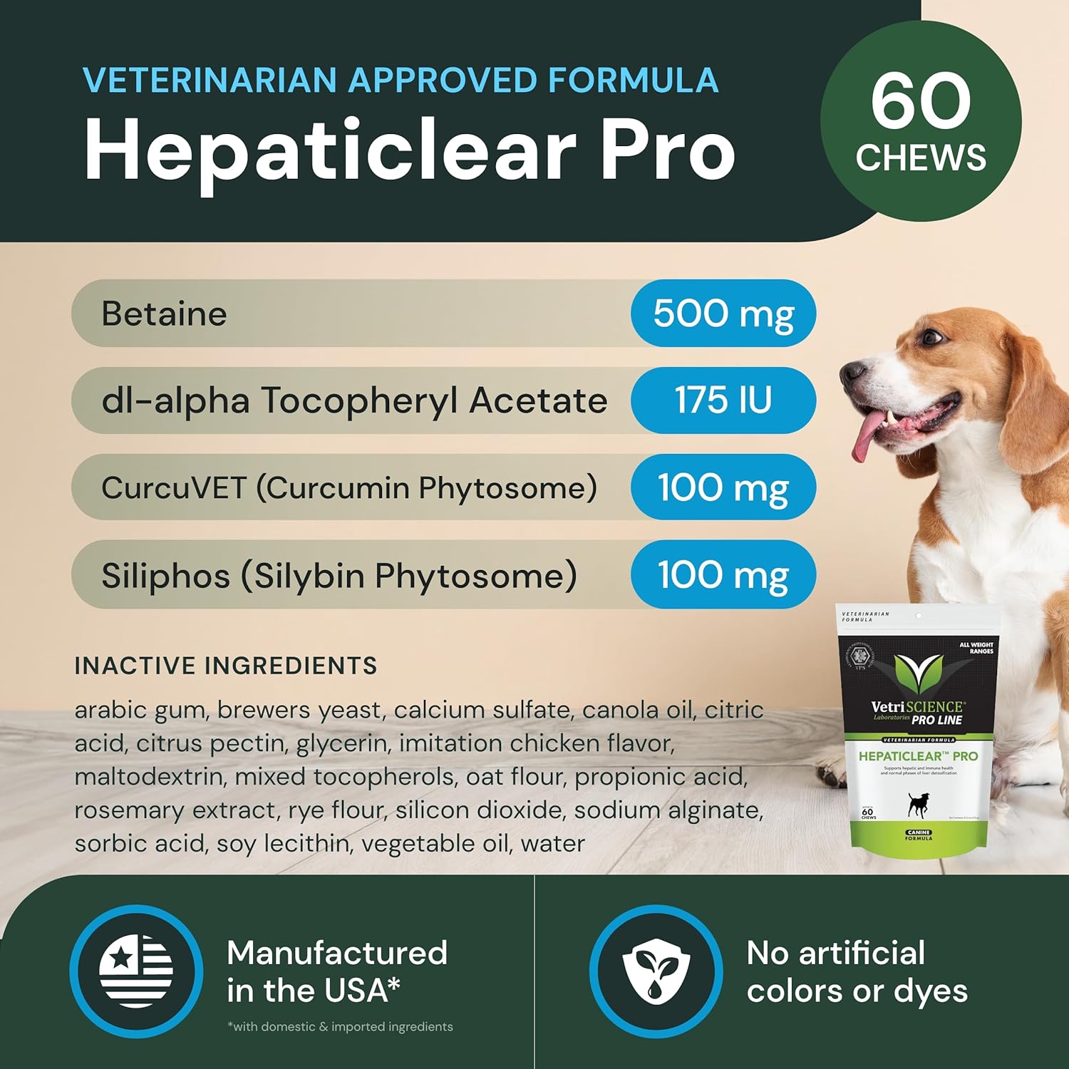 Liver Health Supplement for Dogs - Supports Liver Function & Immune System - 60 Chews for Liver Maintenance