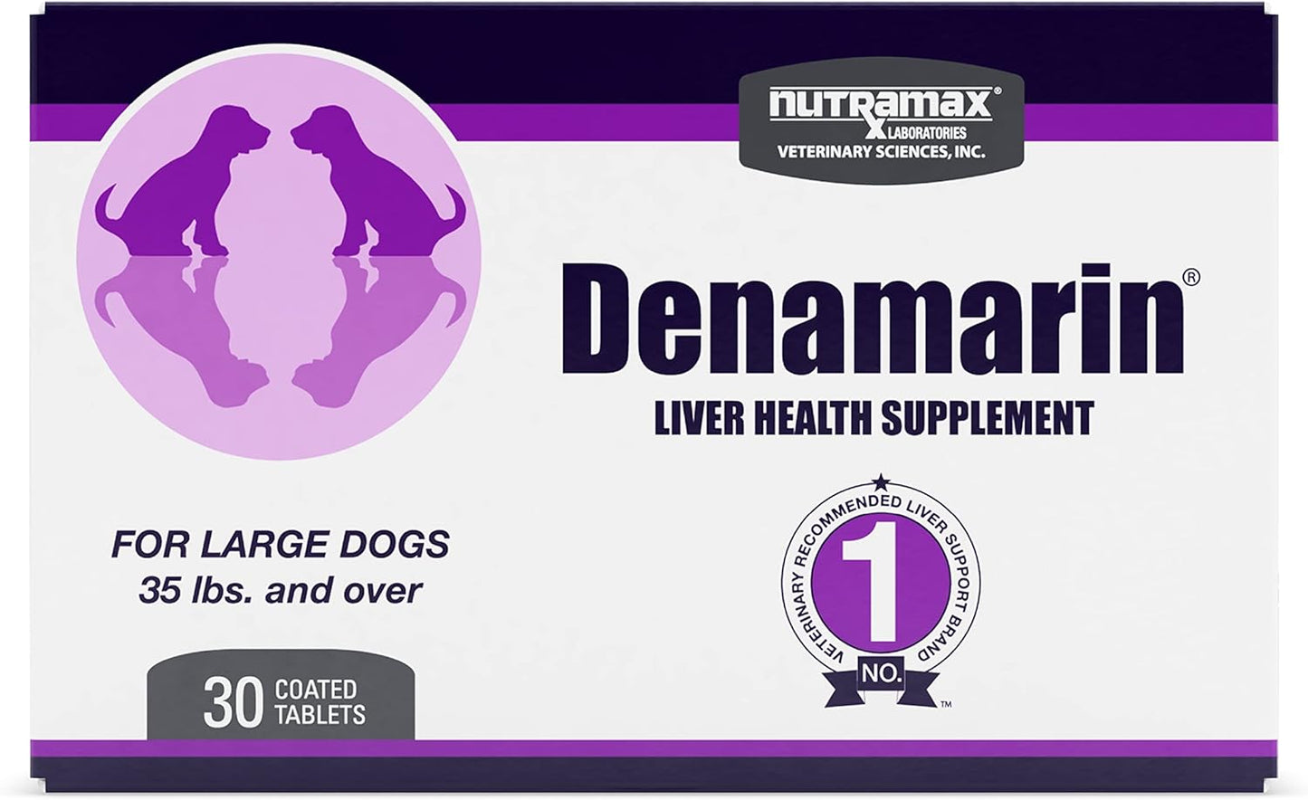 Liver Health Supplement for Large Dogs - Nutramax Denamarin with SAMe & Silybin - 30 Count Pack