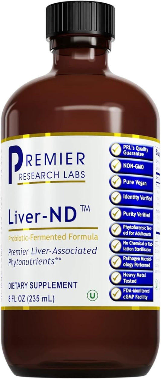 Liver-ND Liquid Drops - Fermented Liver Cleanse Supplement with Milk Thistle, Probiotics, Antioxidants, Turmeric - 8oz