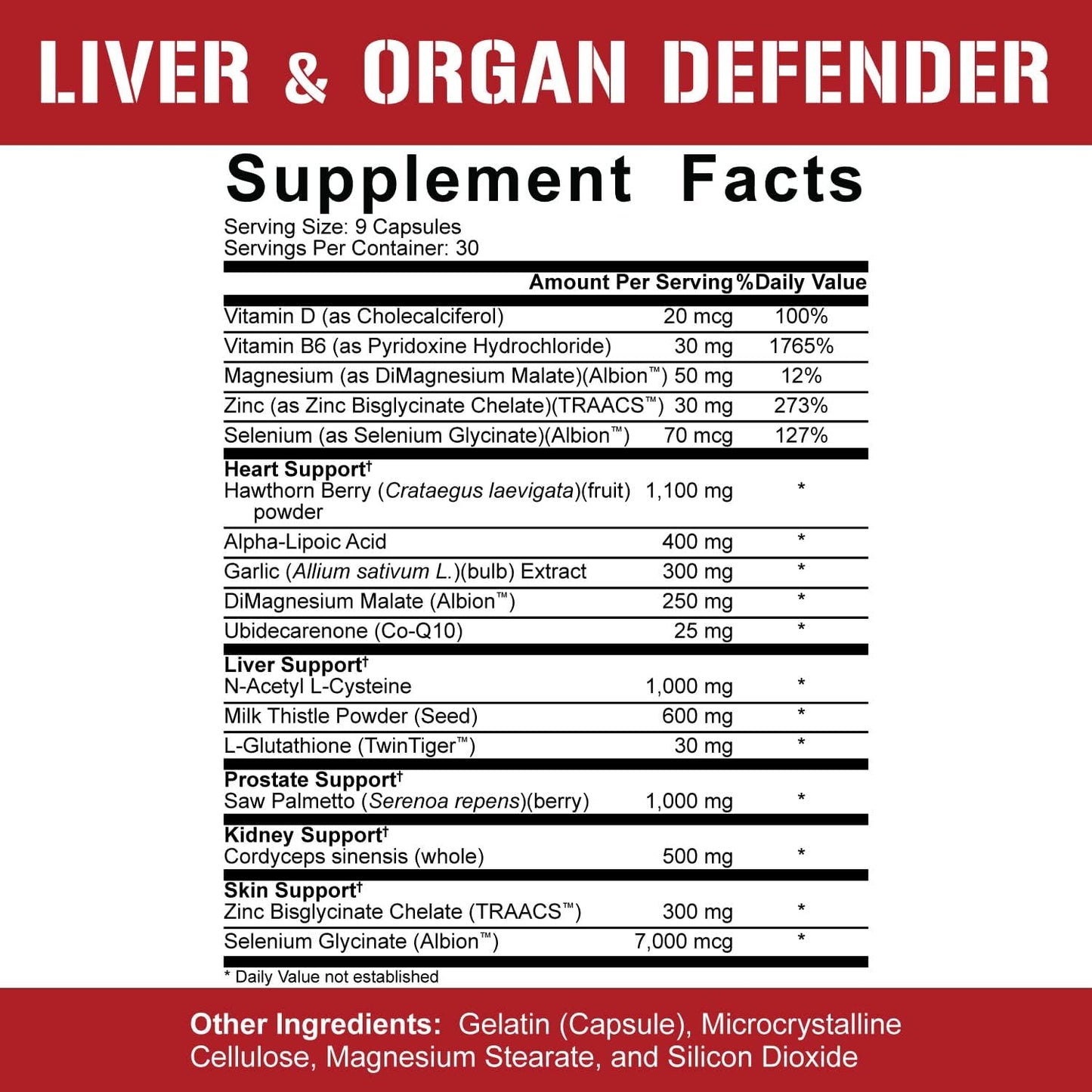 Liver & Organ Defender Cycle Support with NAC - Rich Piana 5% Nutrition | Supports Liver, Prostate, Heart, Kidney, Skin | Milk Thistle, Saw Palmetto, Hawthorn Berry | 30-90 Servings
