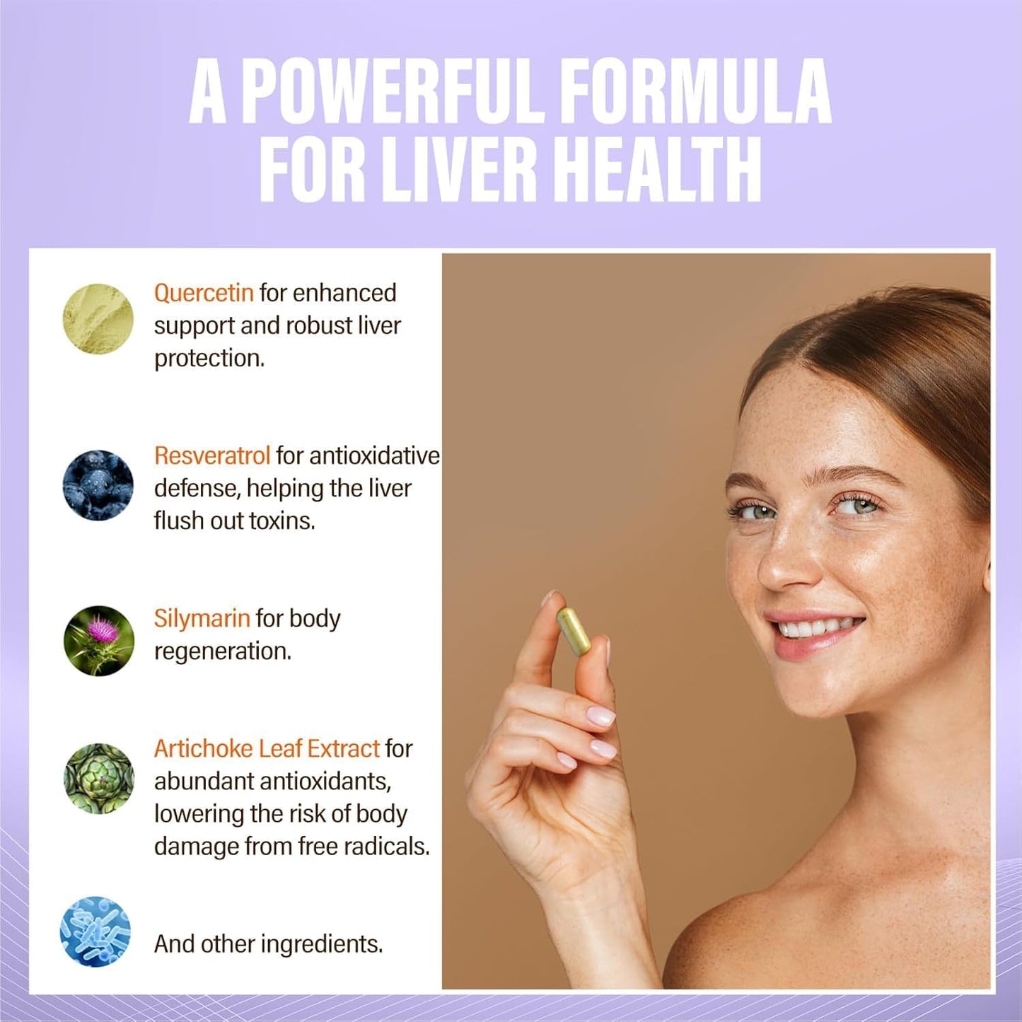 Liver Probiotics Supplement for Healthy Liver Support - Non-GMO Formula, 60 Capsules