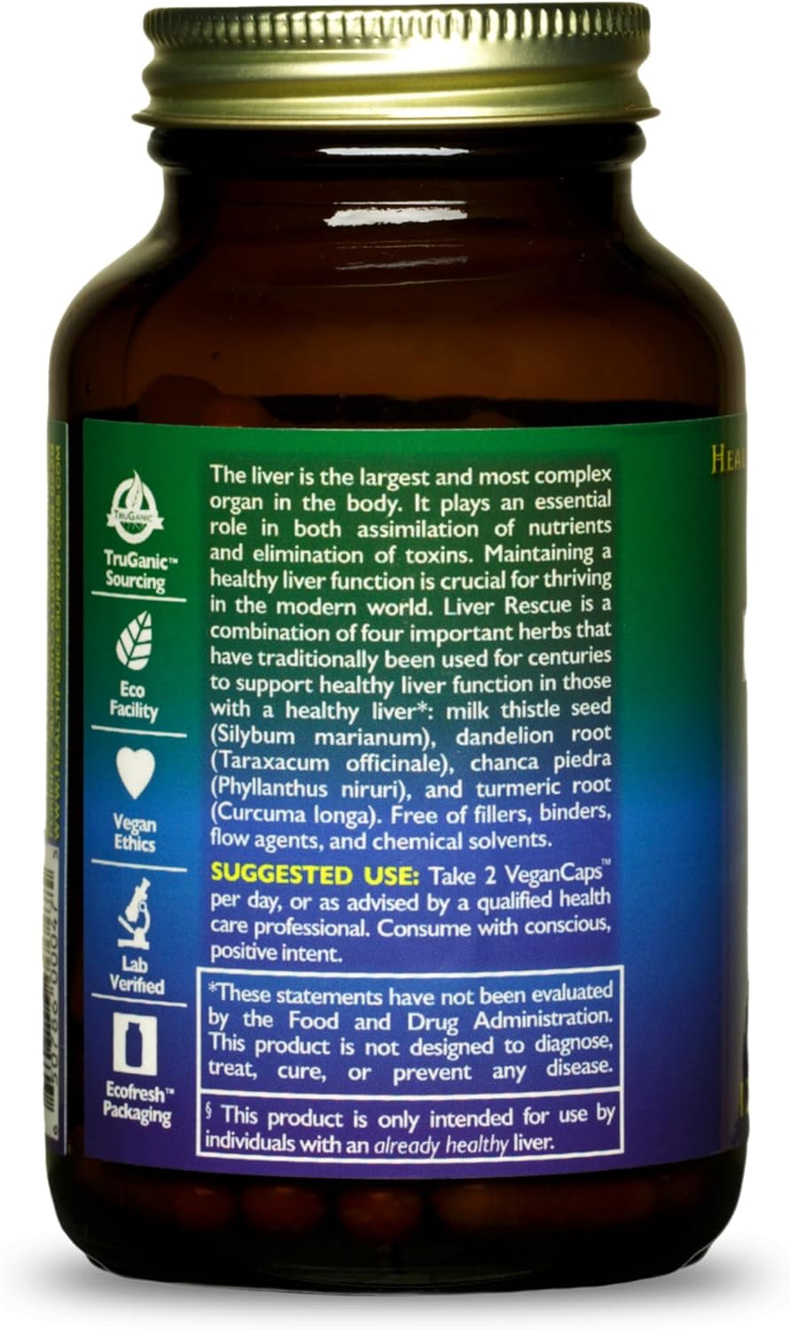 Liver Rescue Capsules - Natural Liver Cleanse with Milk Thistle & Dandelion Root - 120 Capsules - Gluten-Free & Vegan