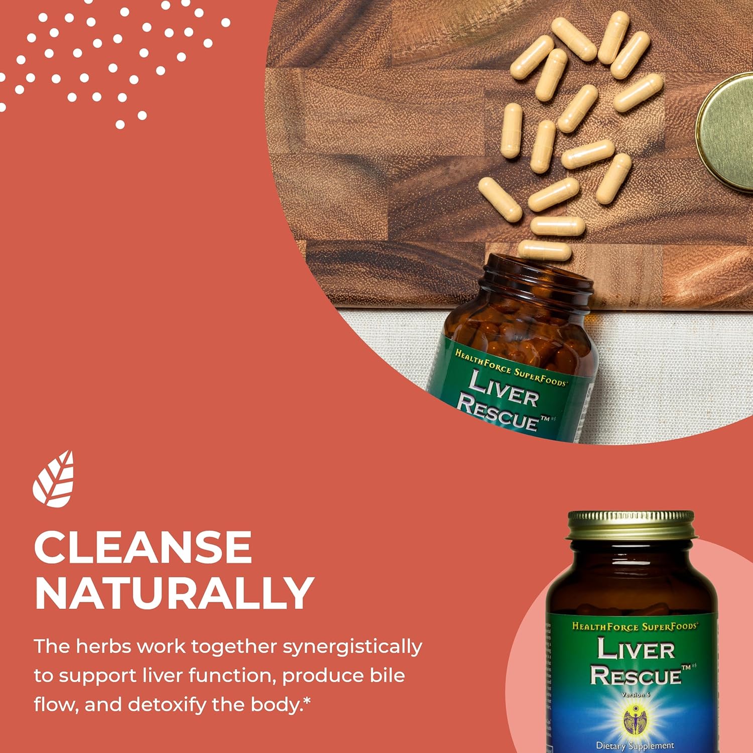 Liver Rescue Capsules - Natural Liver Cleanse with Milk Thistle & Dandelion Root - 120 Capsules - Gluten-Free & Vegan