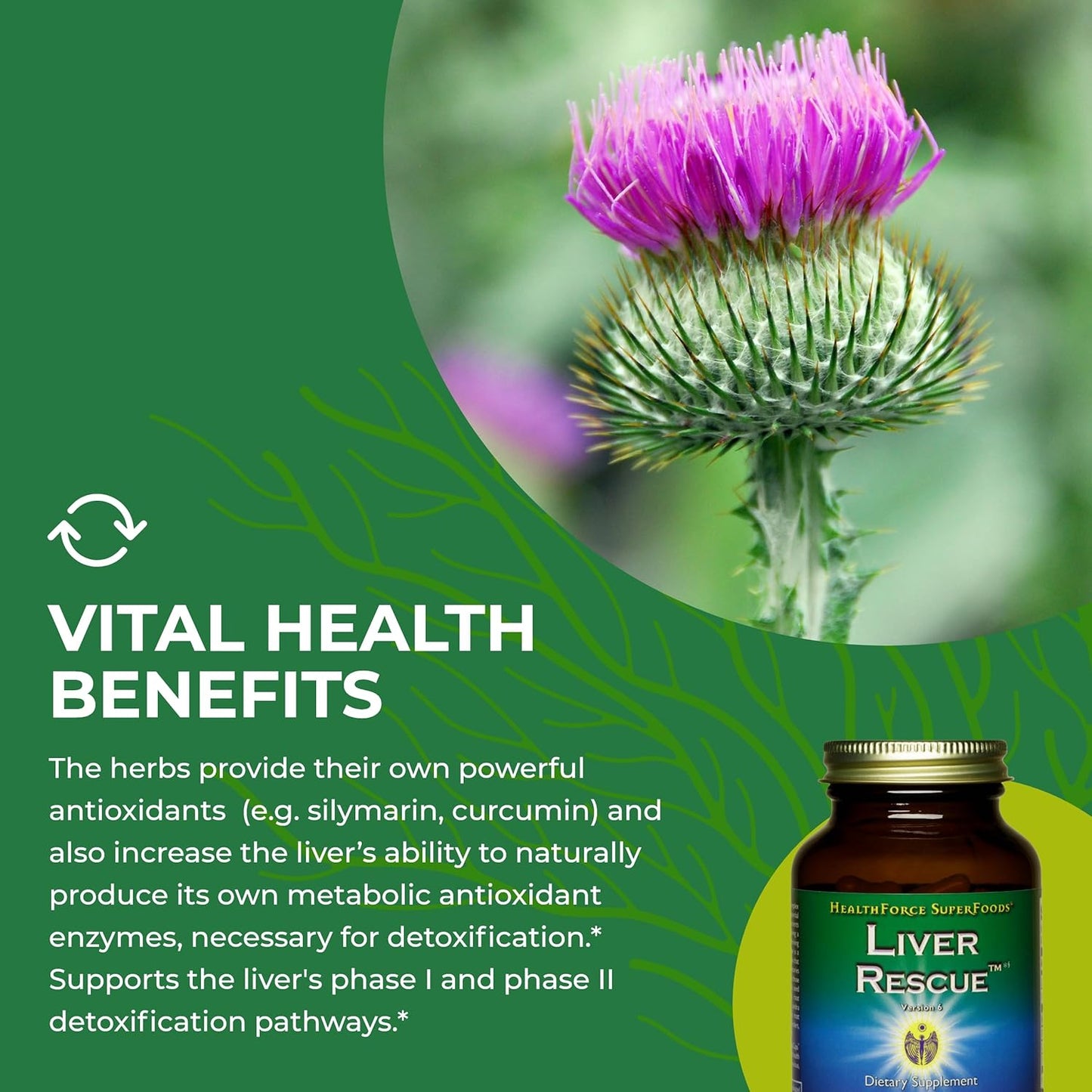 Liver Rescue Capsules - Natural Liver Cleanse with Milk Thistle & Dandelion Root - 120 Capsules - Gluten-Free & Vegan