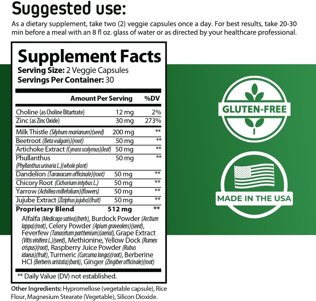 Liver Rescue: Herbal Liver Support Supplement for Detox & Repair - 60 Capsules