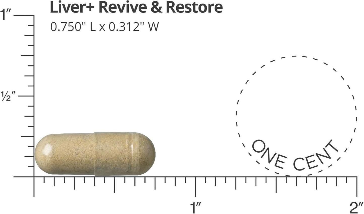 Liver+ Revive & Restore 10-in-1 Formula with Clinically Validated Liver and Milk Thistle - 60 Capsules