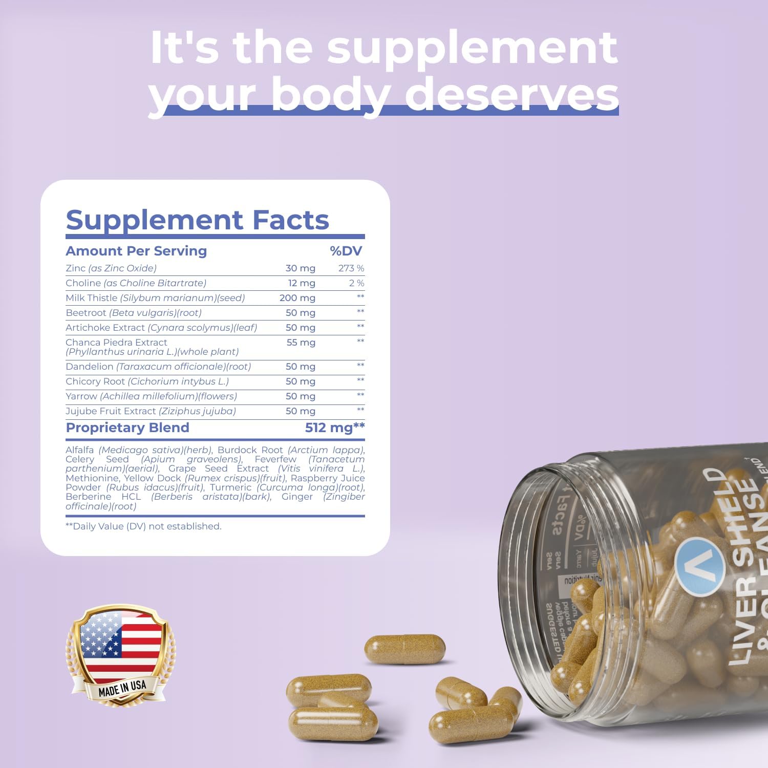 Liver Shield & Cleanse Supplement with Milk Thistle & Artichoke Extract - Fatty Liver Support for Men and Women - 60 Capsules