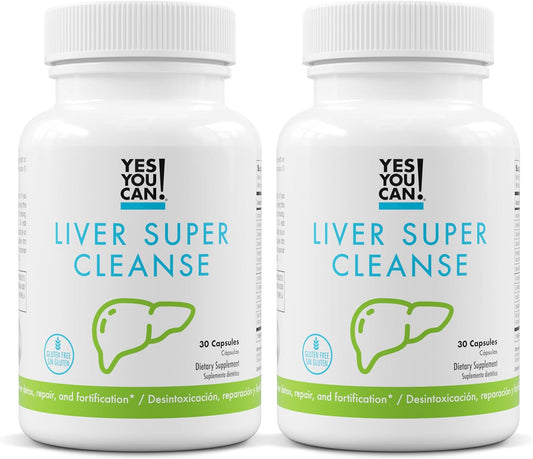 Liver Super Cleanse Detox & Repair - Enhance Liver Health with Essential Vitamins & Milk Thistle Extract - Fatty Liver Wellness - 2 Pack