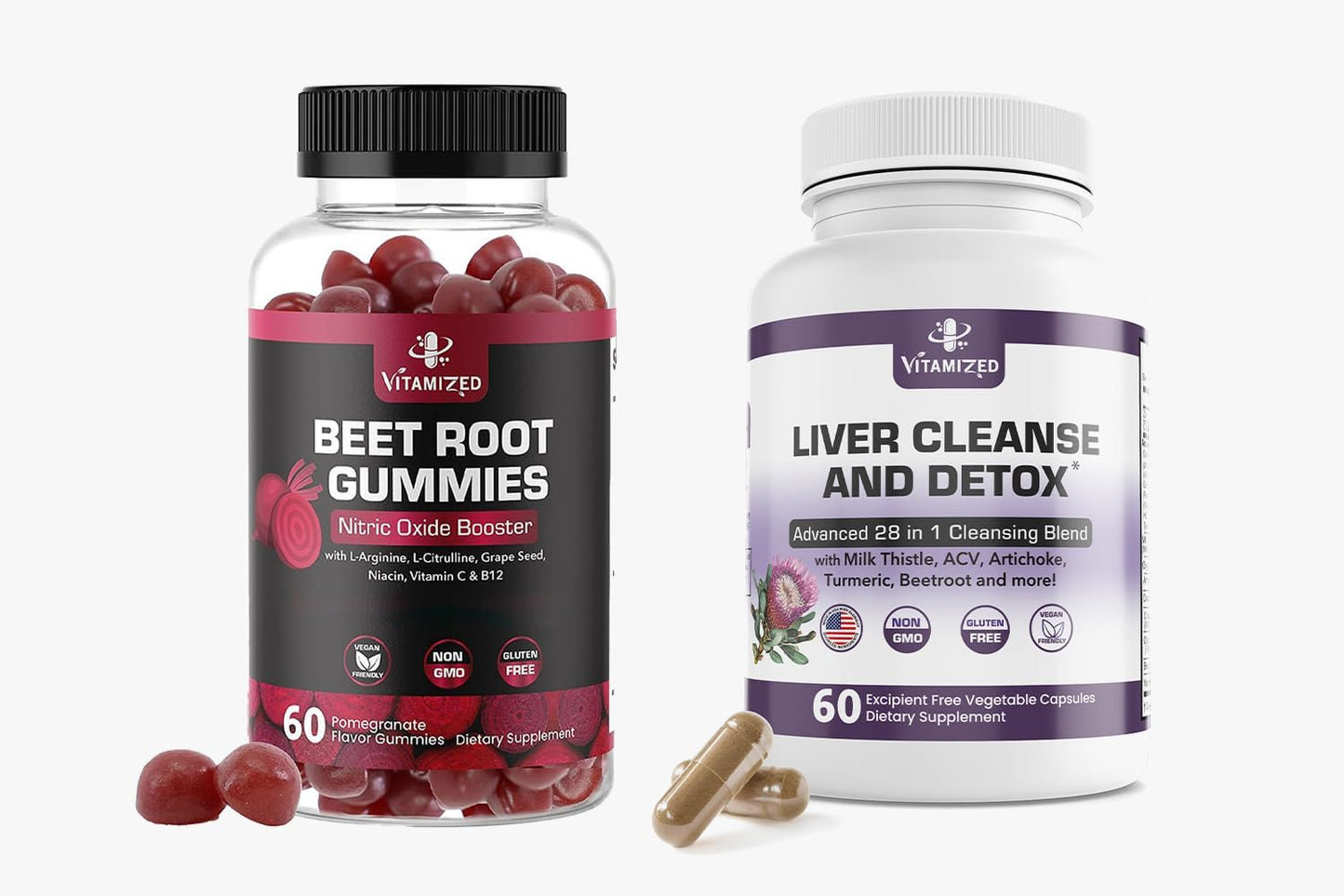 Liver Support & Beet Root Gummies for Holistic Wellness: VITAMIZED Combo