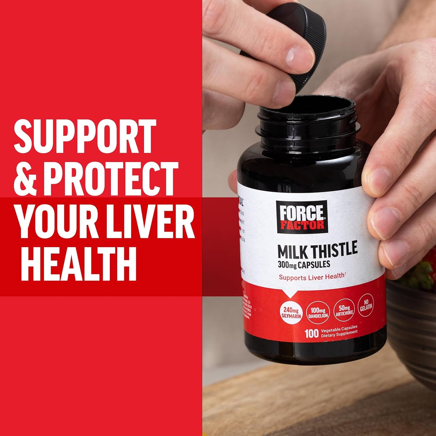 Liver Support Formula with Milk Thistle, Dandelion Root, and Artichoke - 300mg Silymarin for Liver Health and Detox - 100 Veg Caps