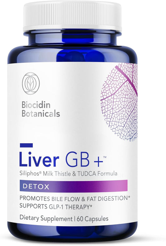 Liver Support & Gallbladder Supplements with Biocidin, Artichoke Extract, and Milk Thistle for Detox - Enhance Toxin Removal & Fat Digestion - Alleviate GLP-1 Therapy Side Effects - 60 Capsules