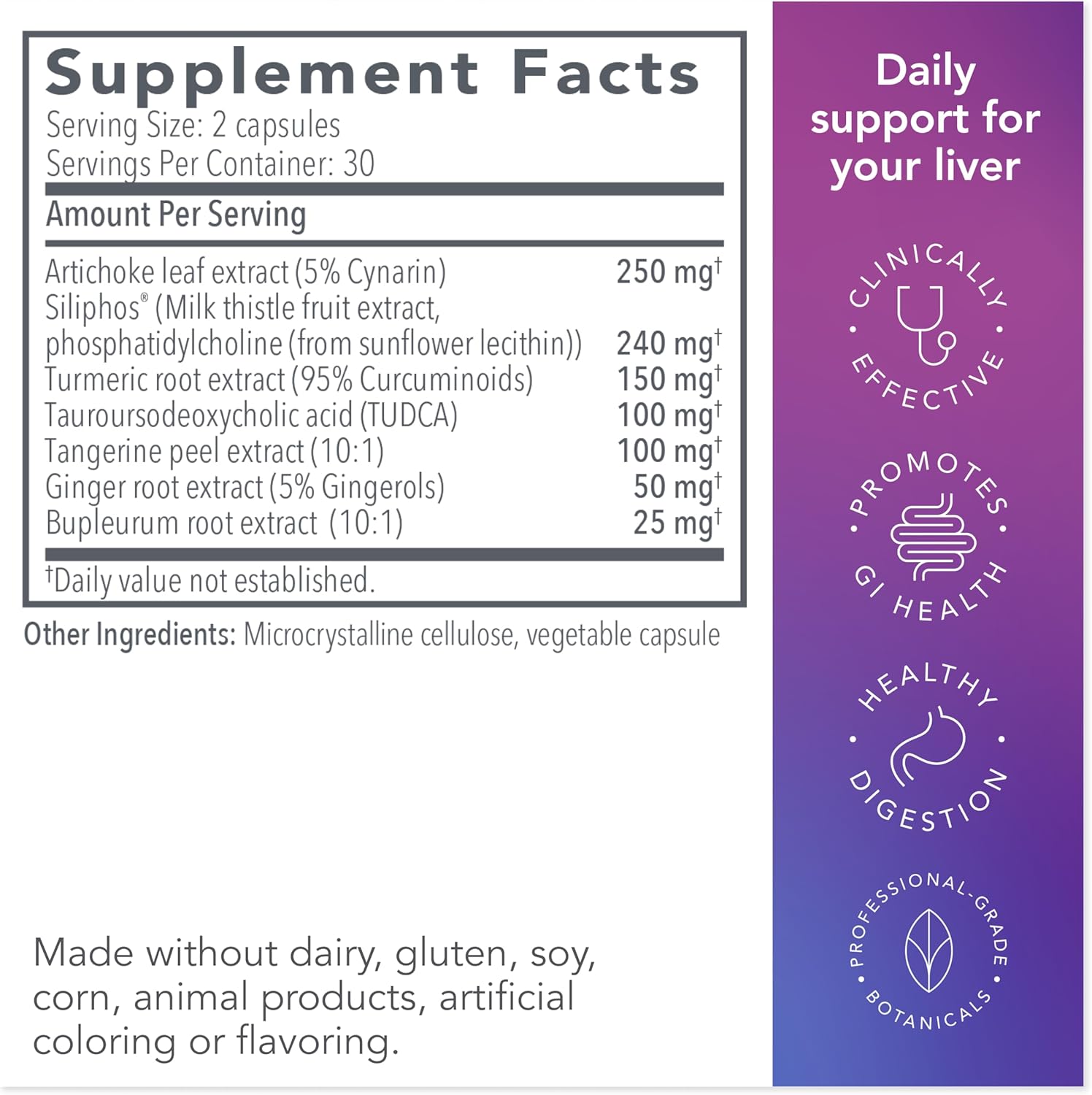 Liver Support & Gallbladder Supplements with Biocidin, Artichoke Extract, and Milk Thistle for Detox - Enhance Toxin Removal & Fat Digestion - Alleviate GLP-1 Therapy Side Effects - 60 Capsules