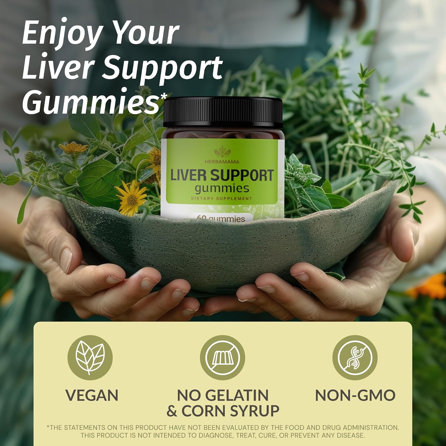 Liver Support Herbal Complex & Magnesium Citrate Gummies Bundle - Vegan & Non-GMO - 2 Pack