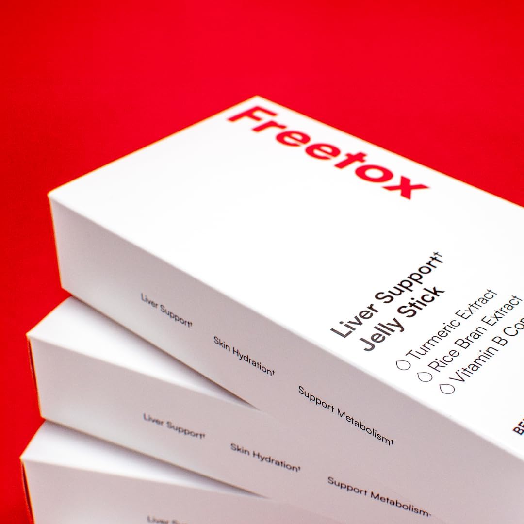 Liver Support Jelly Sticks with Vitamin B Complex, Turmeric Extract, and Rice Bran - Skin Hydration and Immune Booster for Social Events & Vacation Essentials