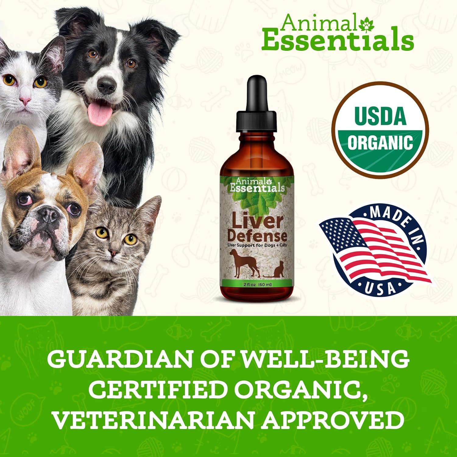 Liver Support Liquid Supplement for Dogs & Cats - Milk Thistle, Dandelion, Detox Blend - 2 Fl Oz