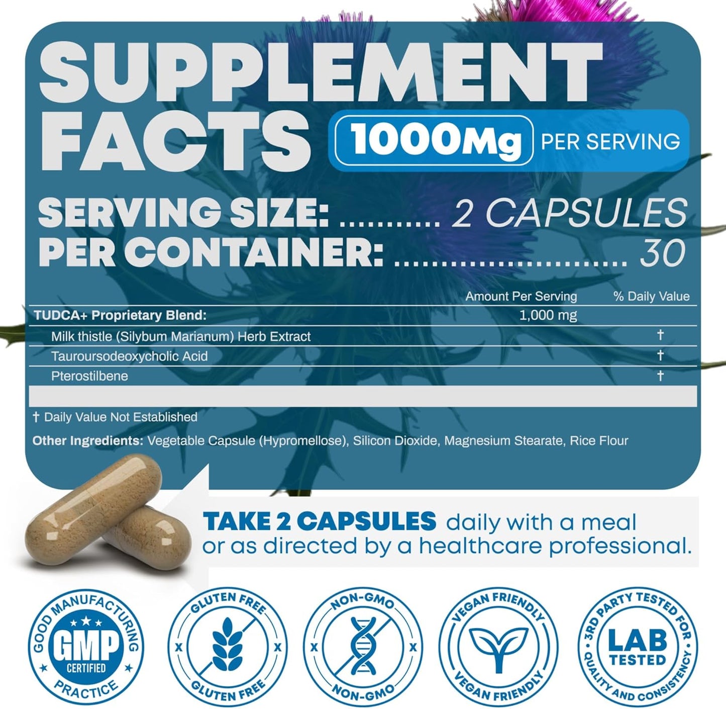 Liver Support & Stamina Booster Supplement - Peak Revival-X TUDCA+ 1000mg with Bile Salt, Turkesterone & Tongkat Ali - 60 Capsules