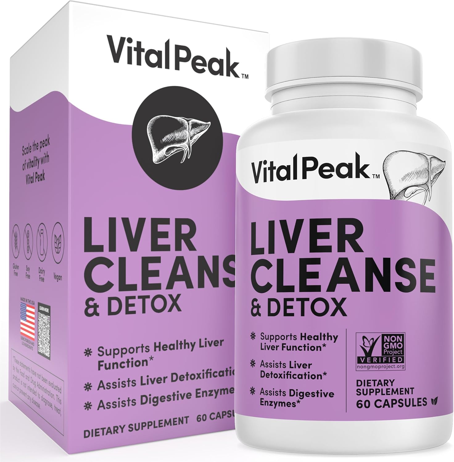 Liver Support Supplement - Detox & Repair with Milk Thistle, Turmeric, Dandelion, Artichoke - 60 Capsules for Fatty Liver Protection