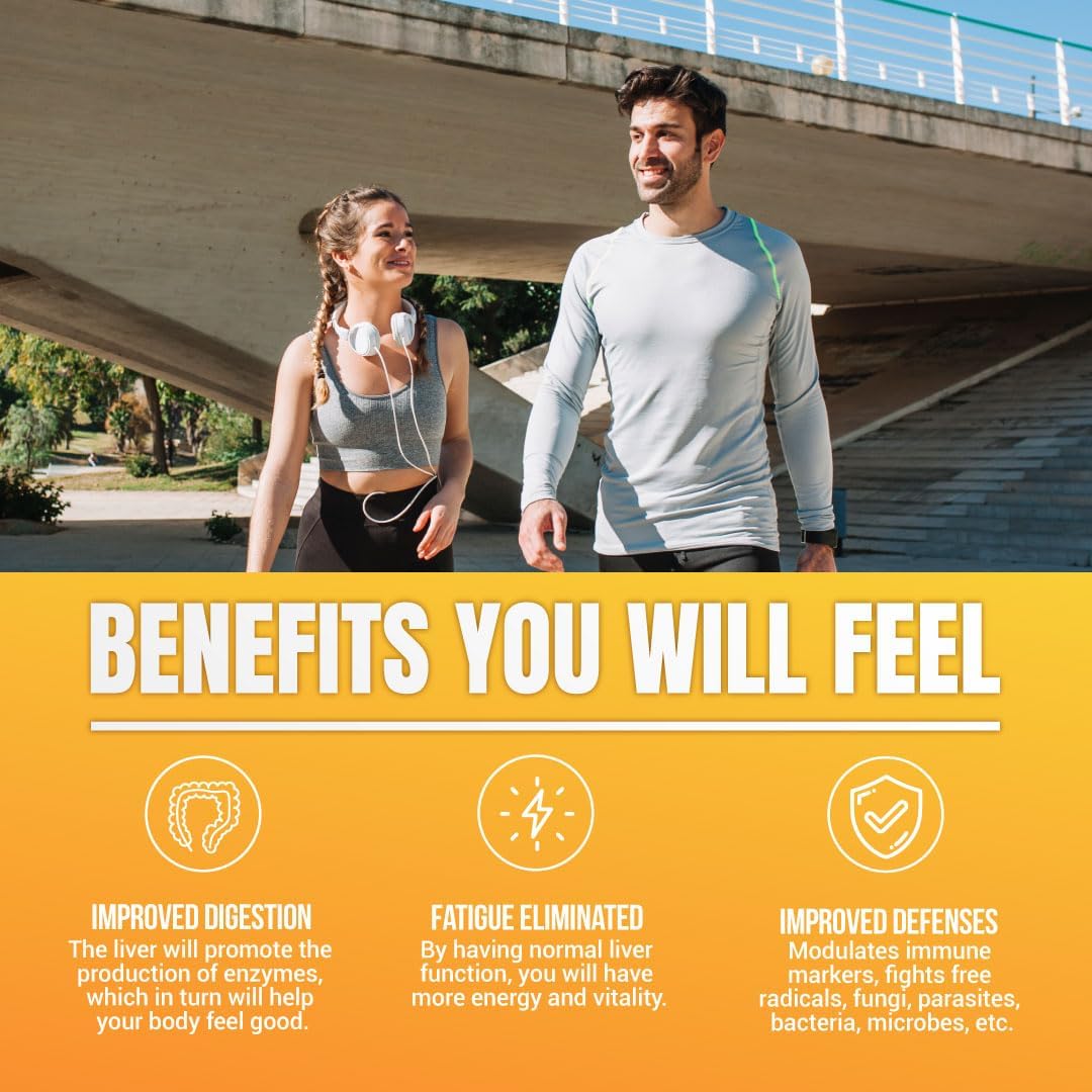 Liver Support Supplement | Daily Liver Plus | 60 Capsules Detox & Cleanse with Milk Thistle, Dandelion, Turmeric, Artichoke - Promotes Enhanced Liver Health & Repair | Ideal for Daily Use