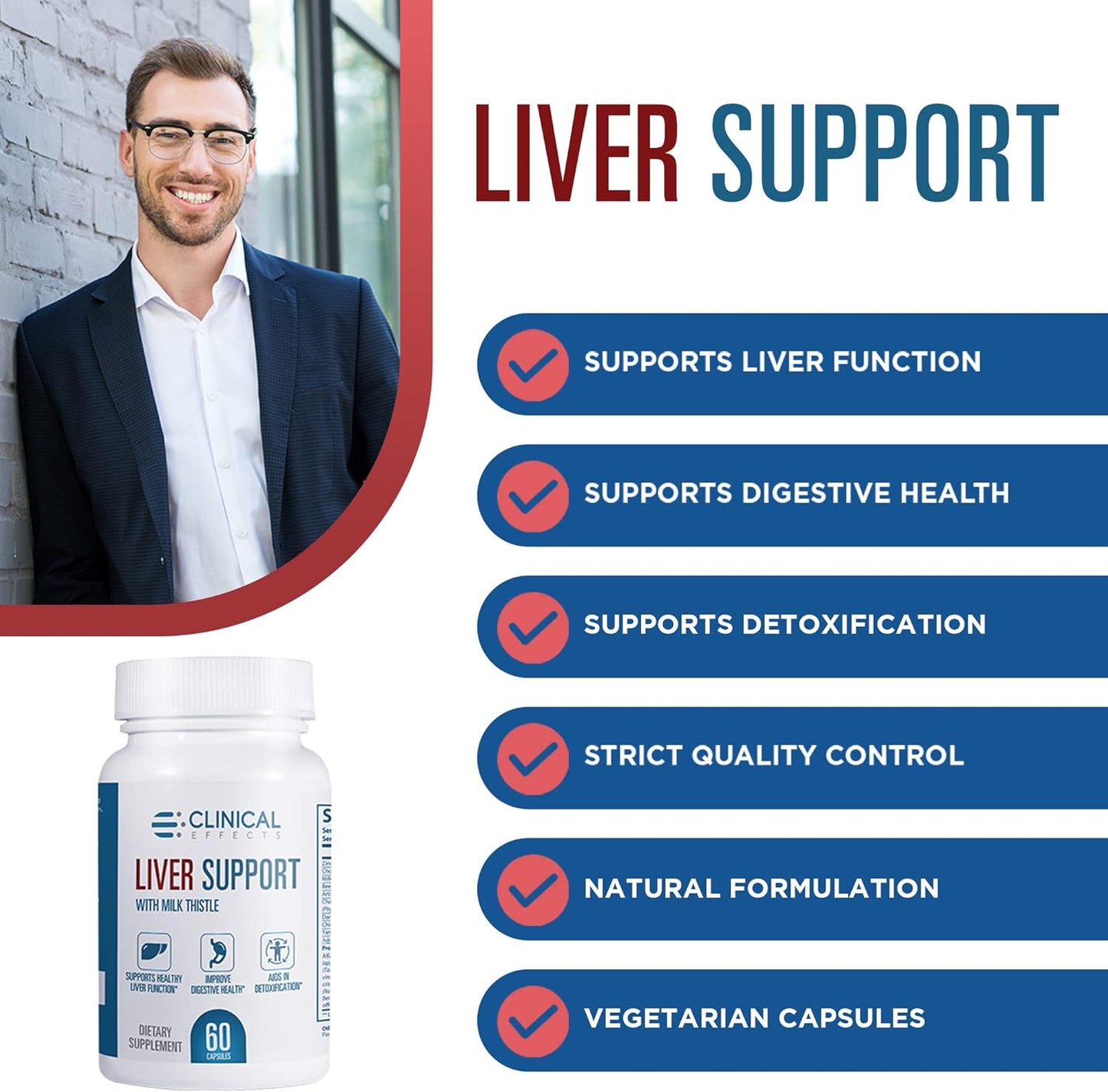 Liver Support Supplement: Milk Thistle and Zinc - 3 Pack - Detox & Cleanse Liver - Supports Digestive Health - USA Made