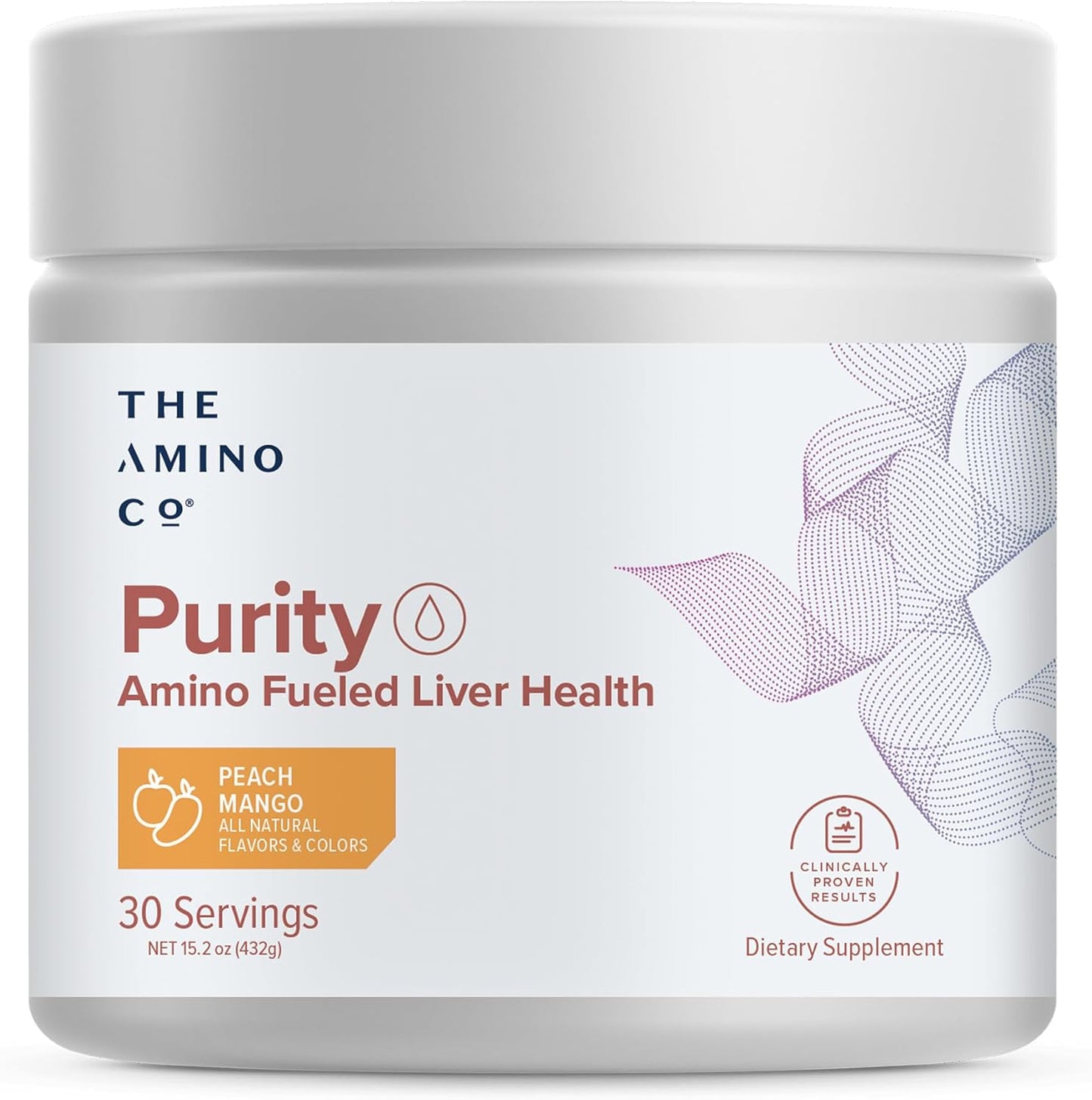 Liver Support Supplement with Essential Amino Acids for Liver Detox Cleanse - Peach Mango Flavor - 30 Servings - Boost Liver Health for Optimal Support by The Amino CO. Purity