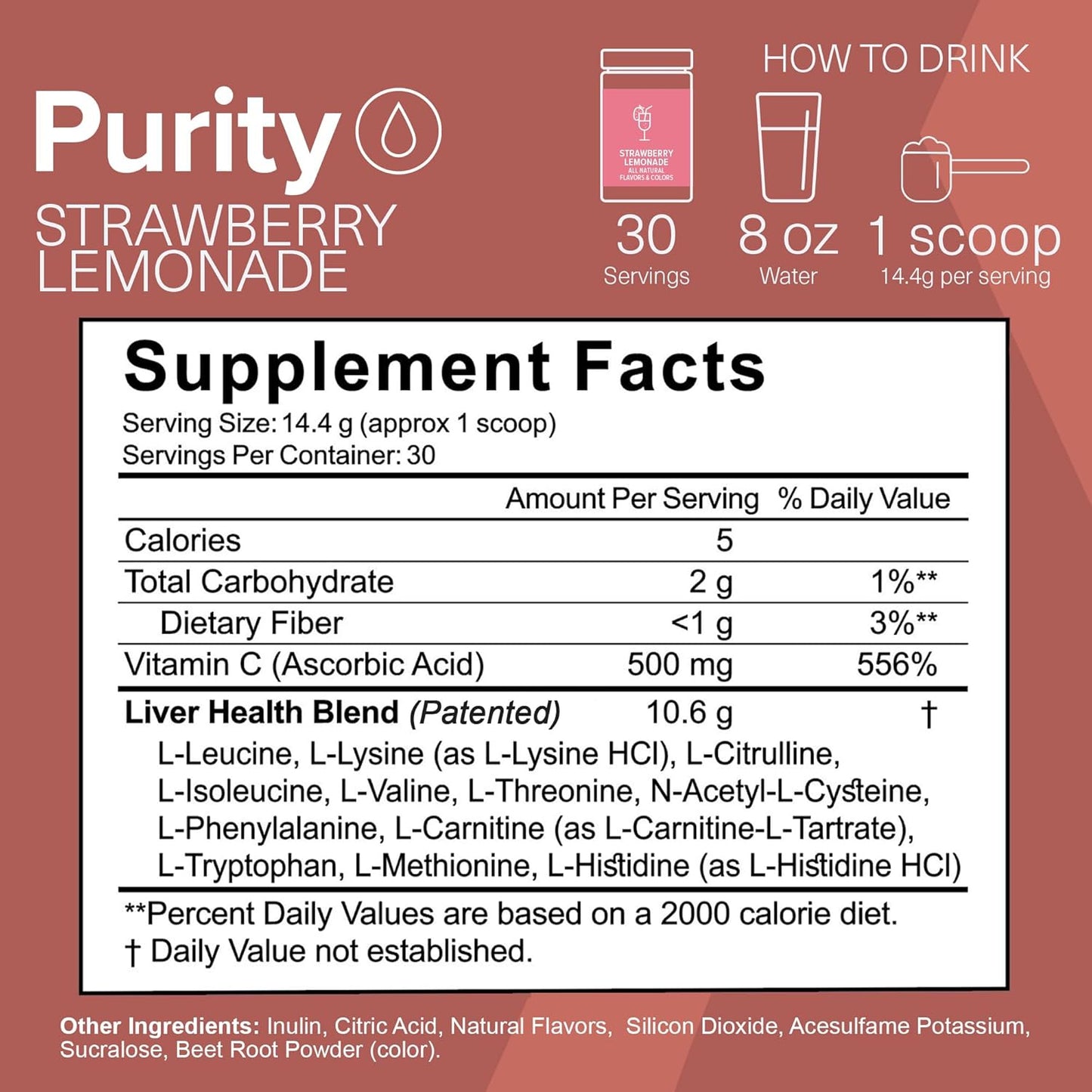 Liver Support Supplement with Essential Amino Acids for Detox Cleanse - Boost Liver Health - Strawberry Lemonade, 30 Servings by The Amino CO.