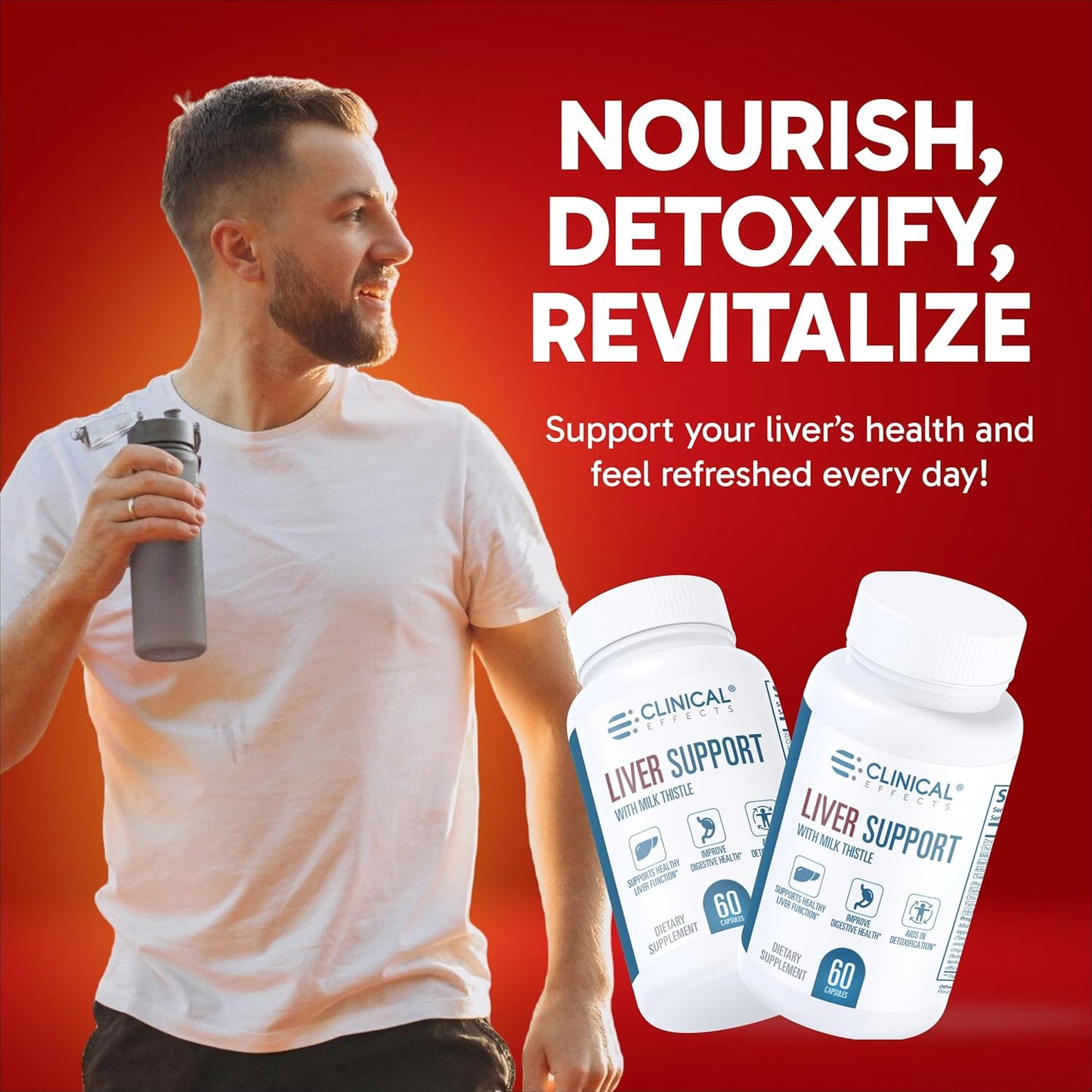 Liver Support Supplement with Milk Thistle and Zinc - 60 Veggie Capsules - Detox and Cleanse Liver - Supports Liver Function and Digestive Health - Made in USA