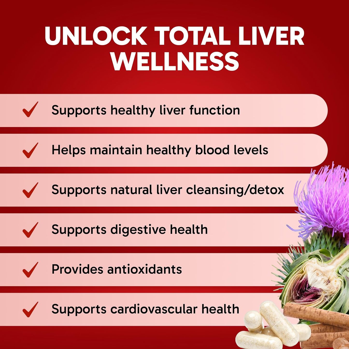 Liver Support Supplement with Milk Thistle and Zinc - 60 Veggie Capsules - Detox and Cleanse Liver - Supports Liver Function and Digestive Health - Made in USA