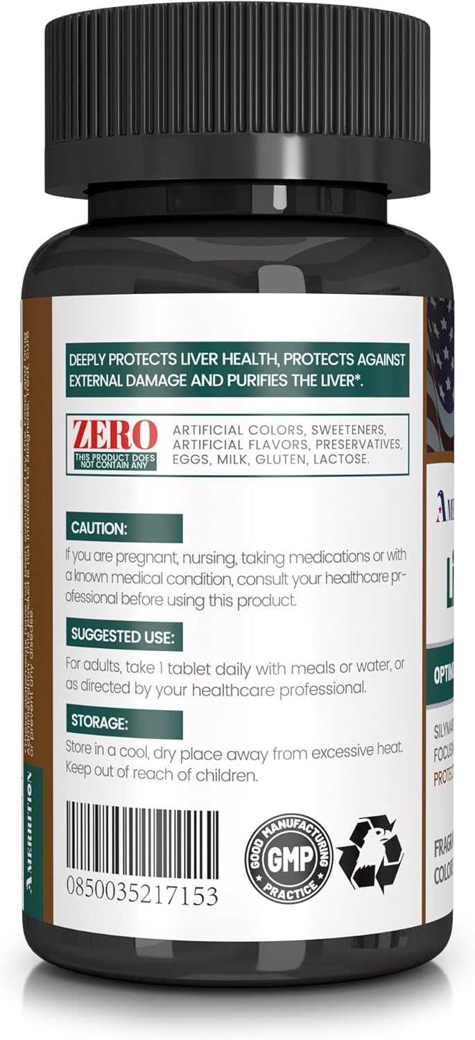 Liver Support Supplement with Milk Thistle, Artichoke, Turmeric - Promotes Optimal Liver Function & Digestive Health - 60 Tablets