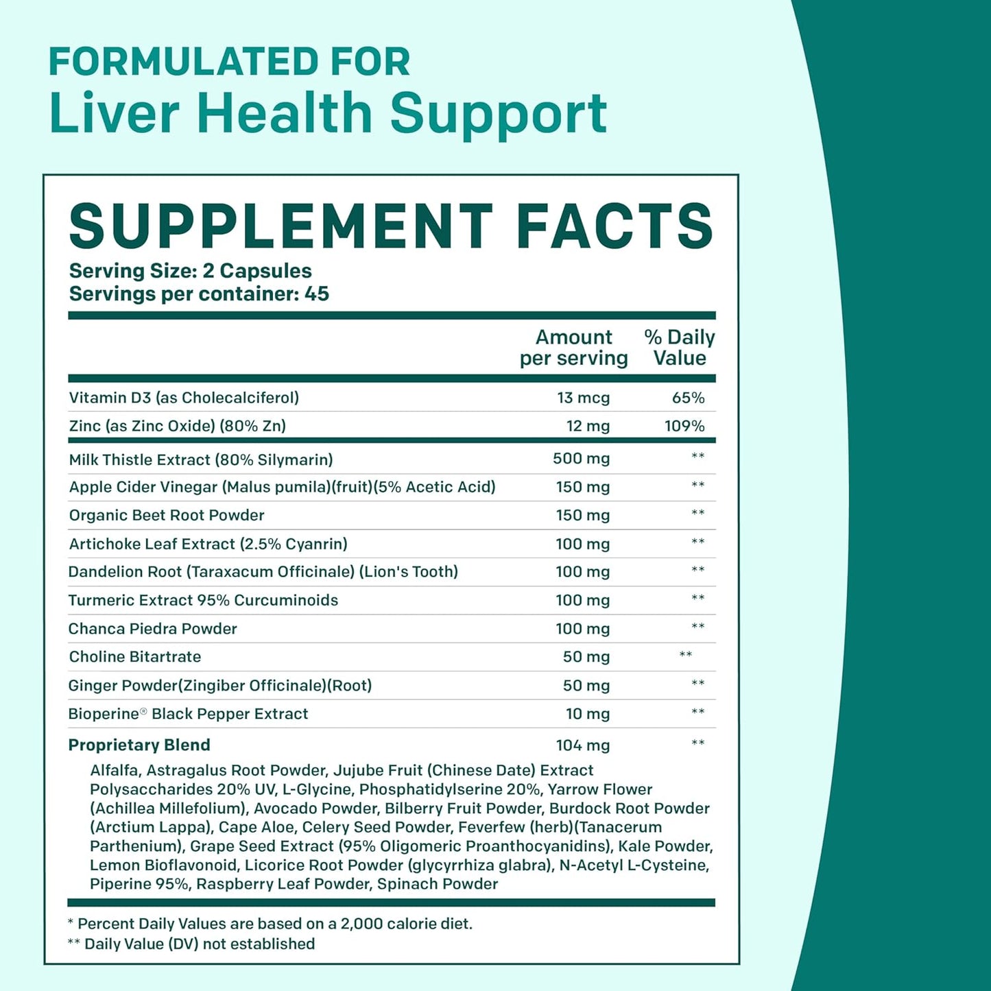 Liver Support Supplement with Milk Thistle, Artichoke Extract, and Beetroot Powder - 32-in-1 Liver Cleanse Detox and Repair Formula for Active Liver Health - 1426mg (90ct)