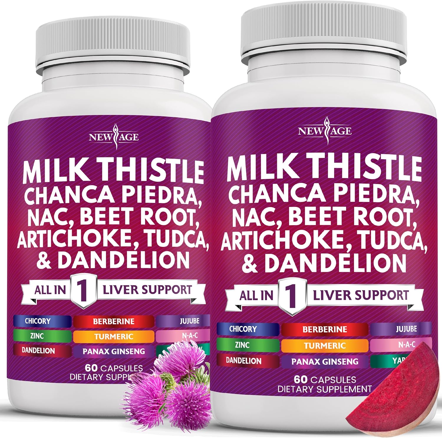 Liver Support Supplement with Milk Thistle, NAC, Chanca Piedra, Beet Root, Artichoke, Dandelion Root, Astragalus, TUDCA, and Ginger - 120 Capsules