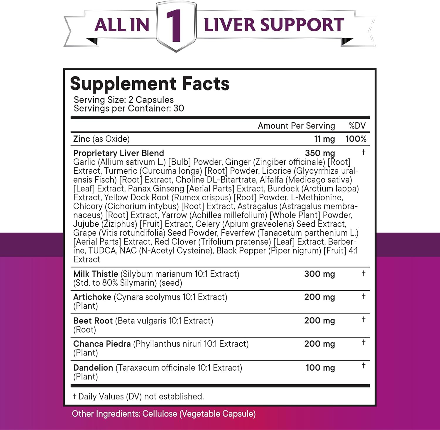 Liver Support Supplement with Milk Thistle, NAC, Chanca Piedra, Beet Root, Artichoke, Dandelion Root, Astragalus, TUDCA, and Ginger - 120 Capsules