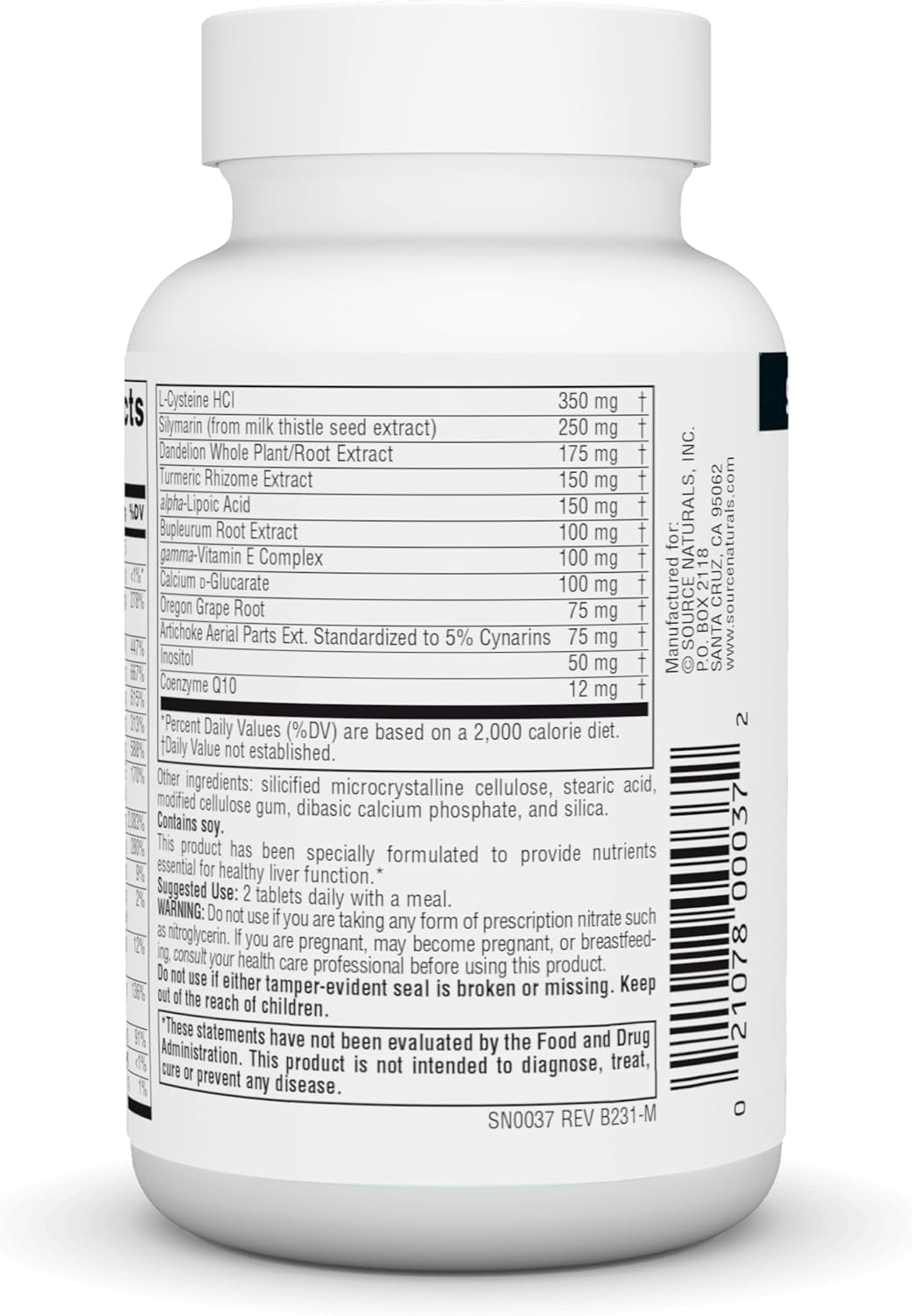 Liver Support Supplement with Silymarin, CoQ10, and N-Acetyl Cysteine - 30 Tablets by Source Naturals