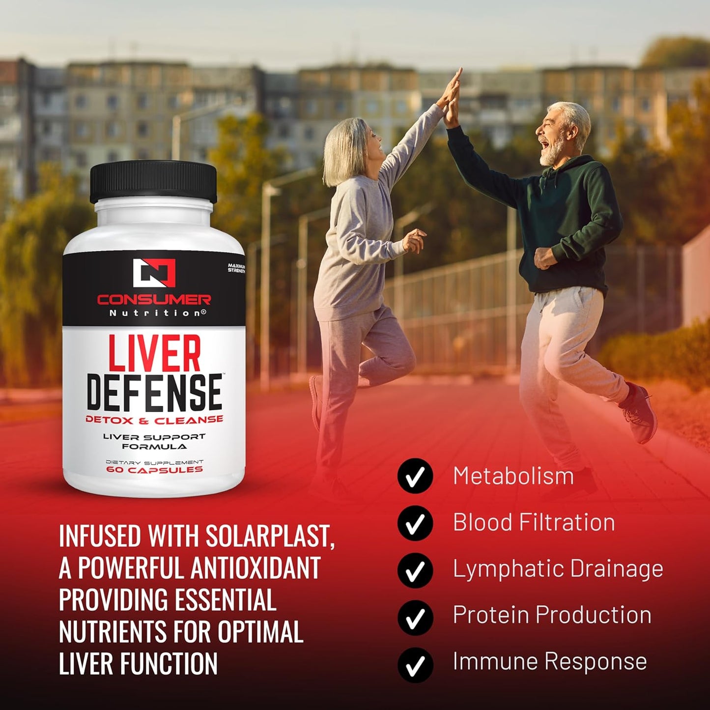 Liver Support Supplement with Solarplast, Artichoke Leaf & Milk Thistle for Detox - Boost Metabolism & Immune Response - 60 Capsules