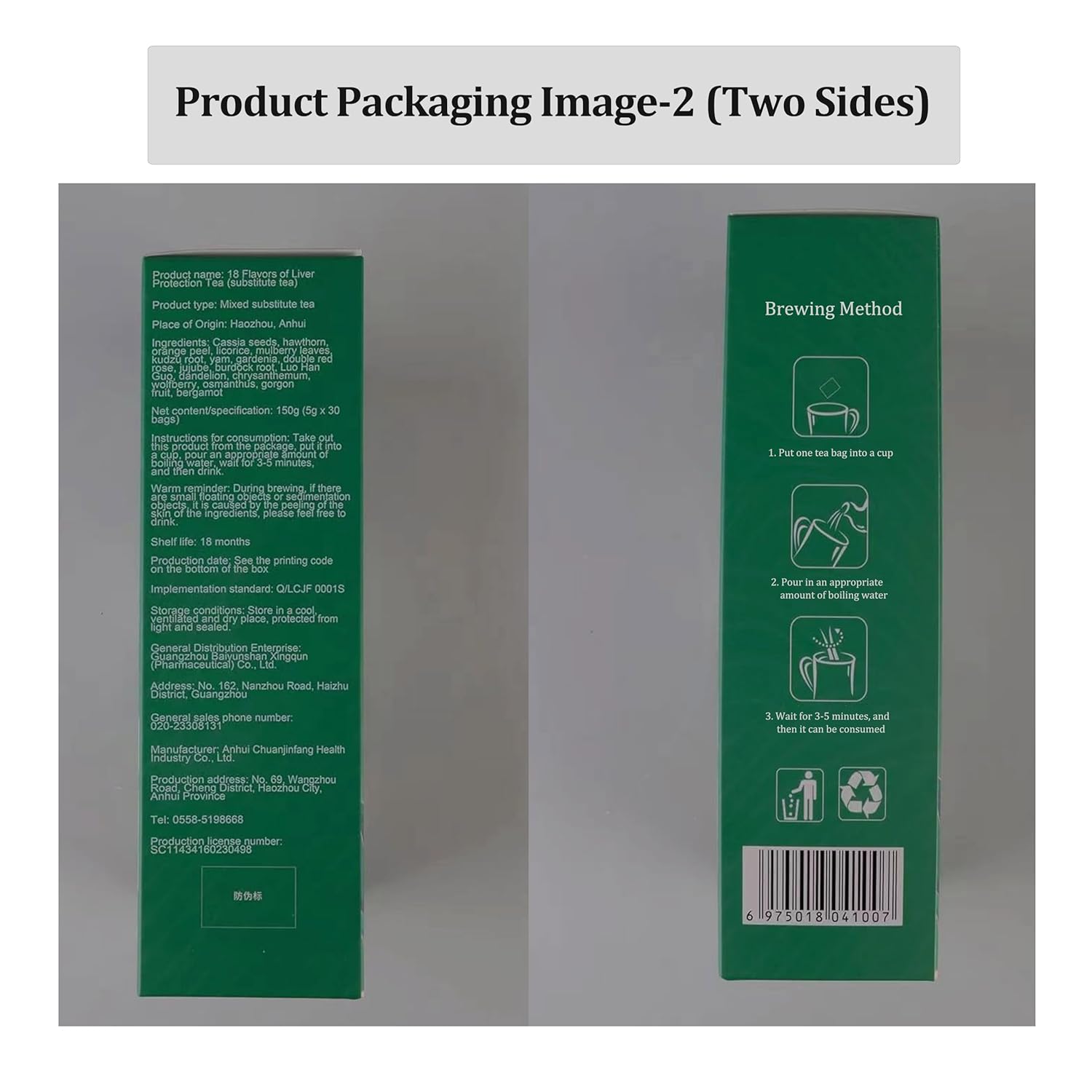 Liver Tea with 18 Herbal Flavors for Liver Health - 60 Bags (2 Boxes)