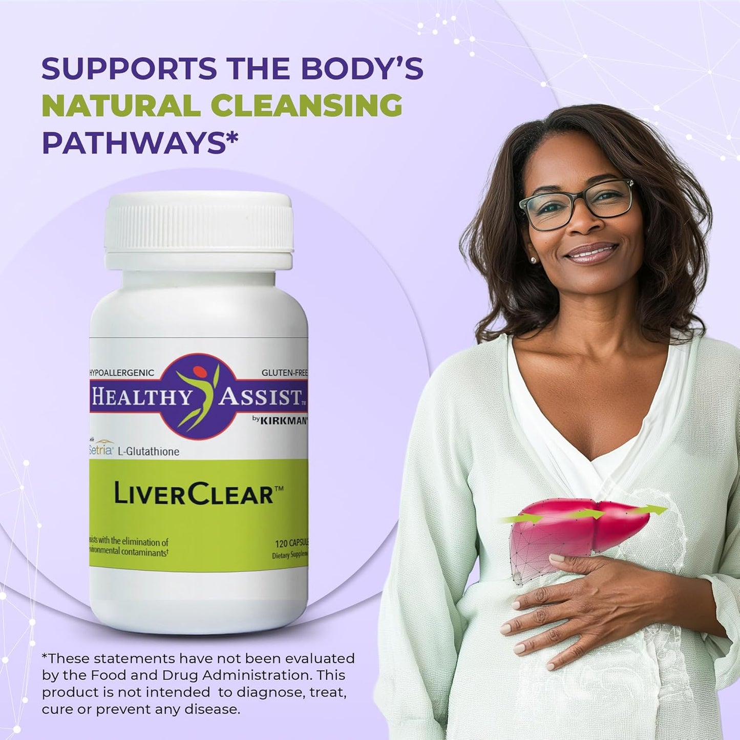 LiverClear Supplement with Vitamin C, E, Selenium, and Milk Thistle - 120 Capsules for Natural Body Cleansing