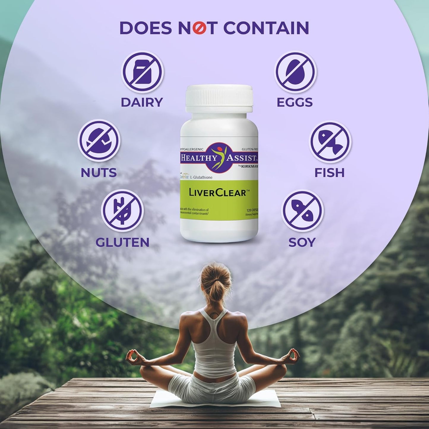 LiverClear Supplement with Vitamin C, E, Selenium, and Milk Thistle - 120 Capsules for Natural Body Cleansing