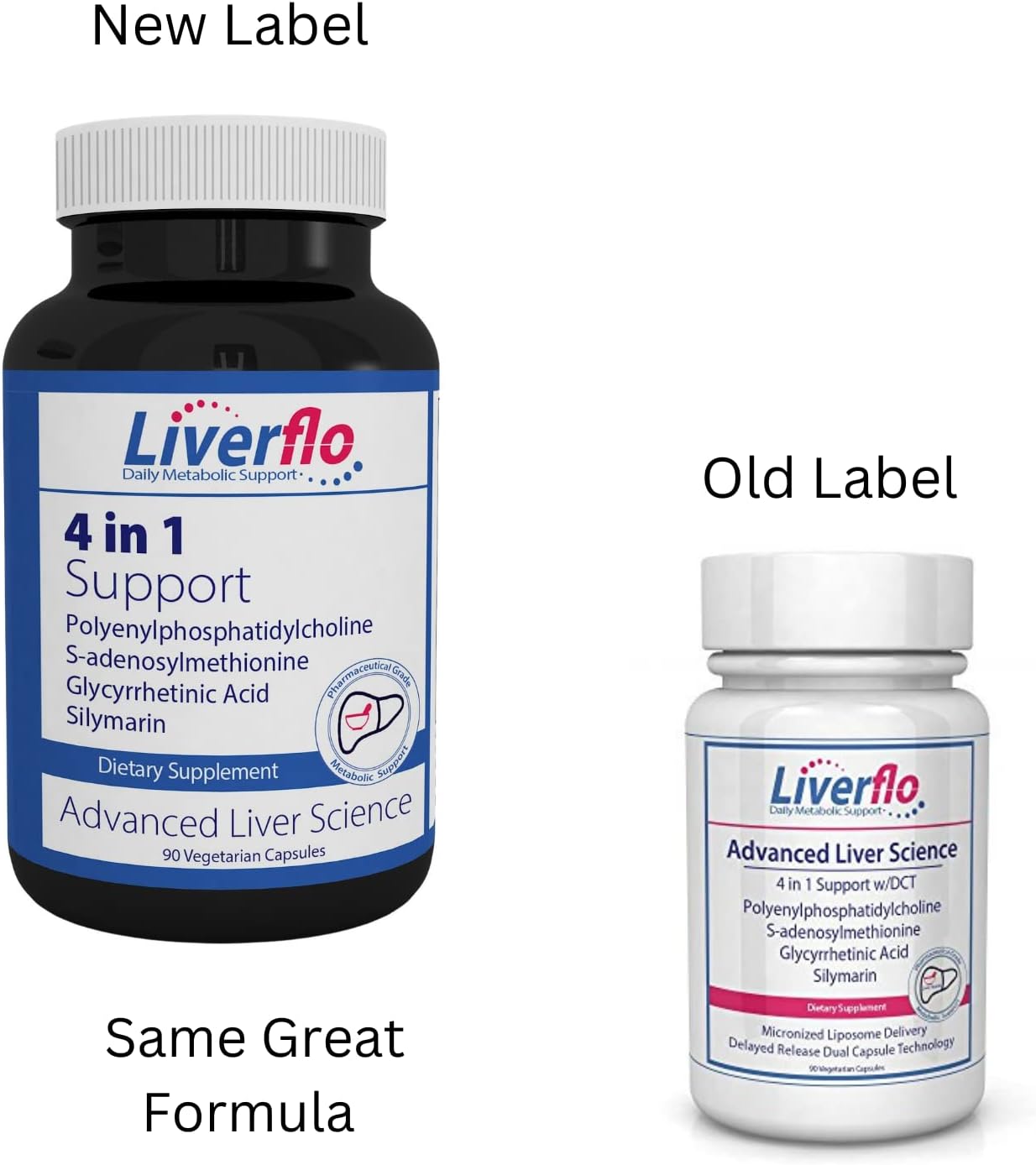 LiverFlo Liver Support Supplement with PPC, SAMe, Glycyrrhetinic Acid, and Silymarin - Vegetarian Capsules