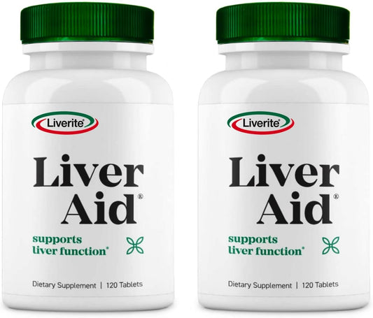 Liverite Liver Aid 2-Pack - 240 Tablets for Liver Support, Cleanse, and Energy Boost