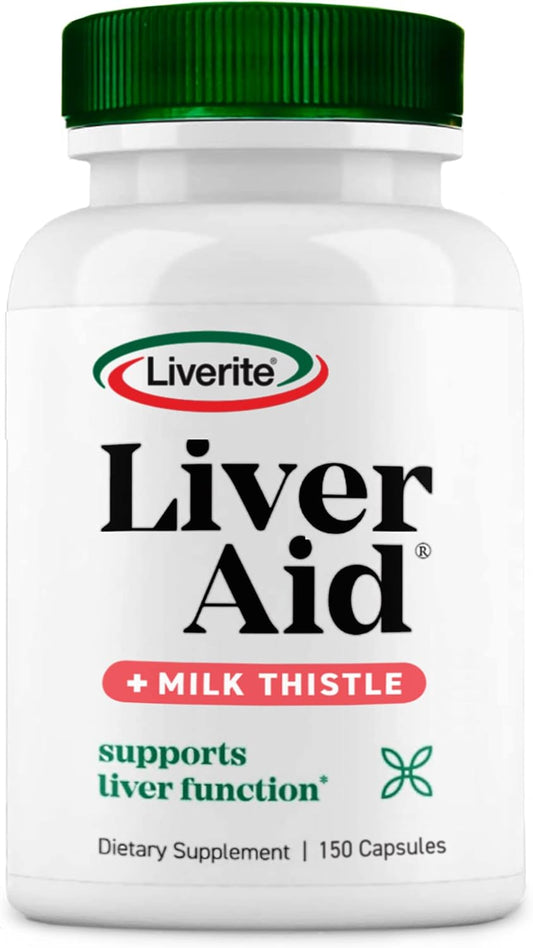 Liverite Liver Aid with Milk Thistle - 150 Capsules for Liver Support, Cleanse, and Improved Energy