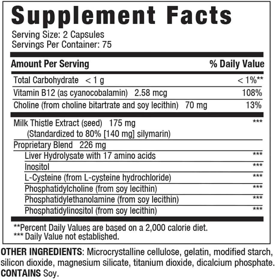 Liverite Liver Aid with Milk Thistle - 150 Capsules for Liver Support, Cleanse, and Improved Energy