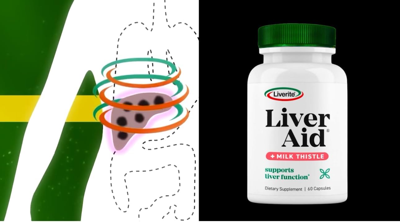 Liverite Liver Aid with Milk Thistle - 150 Capsules for Liver Support, Cleanse, and Improved Energy