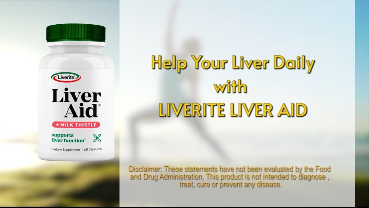 Liverite Liver Aid with Milk Thistle - 150 Capsules for Liver Support, Cleanse, and Improved Energy