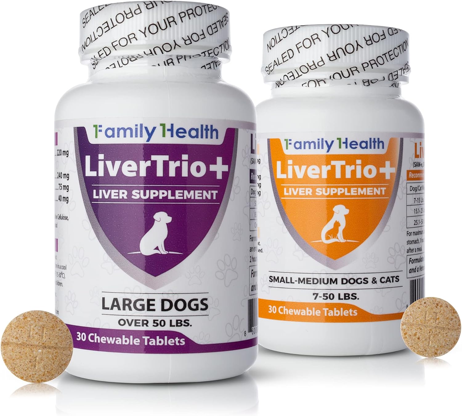 LiverTrio+ Liver Support Chewable Tablets for Small to Medium Dogs - 30 Ct - Same, SPC, Silybin A+B, Glutathione Supplement
