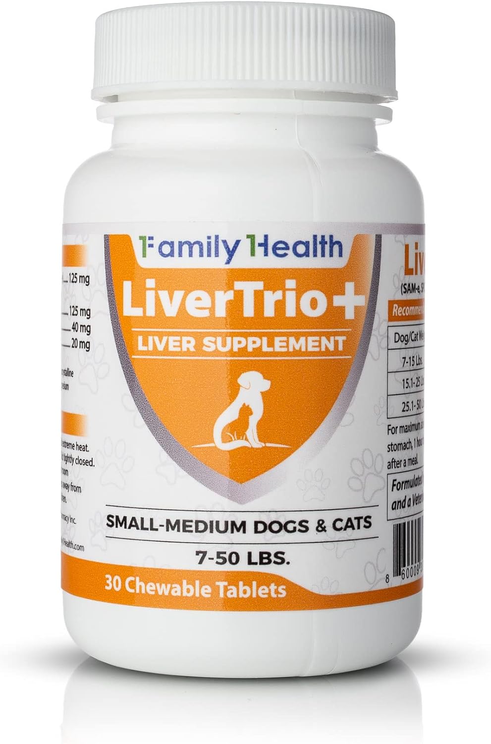 LiverTrio+ Liver Support Chewable Tablets for Small to Medium Dogs - 30 Ct - Same, SPC, Silybin A+B, Glutathione Supplement
