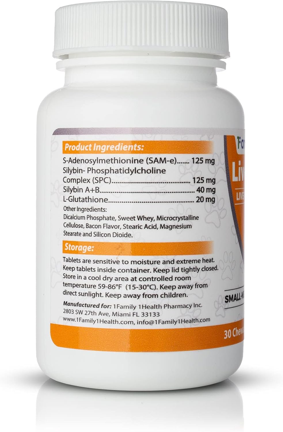 LiverTrio+ Liver Support Chewable Tablets for Small to Medium Dogs - 30 Ct - Same, SPC, Silybin A+B, Glutathione Supplement